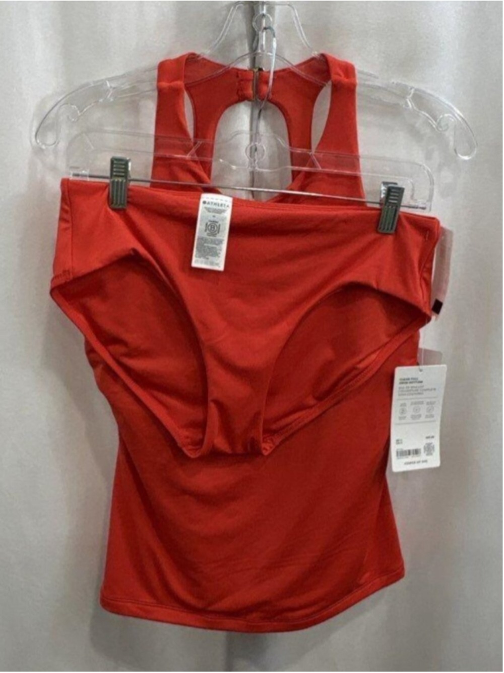 Athleta Maldives Tankini 36B/C Swim Bottom Medium Orange Set NWT - Picture 2 of 10